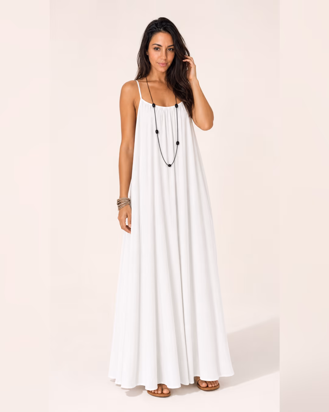 Vestido Sienna espalda al aire Blanco — vista frontal